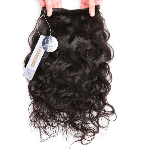 GoldRose Beauty Grade 6A 100% Brazilian Virgin Human Hair Extensions Body Wave, 1 Bundle 22 Inches Natural Black Color