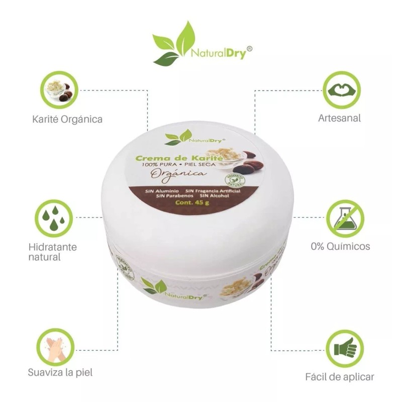 Naturaldry Manteca De Karité Orgánica 45g Naturaldry