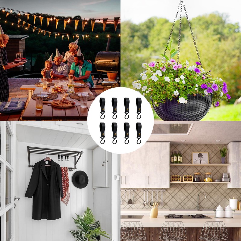 Devantia Hooks for Hanging S-Hooks Coat Rail - Leather Coat