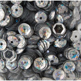 efco rund-Pailletten, Silber Hologramm, 6 mm, 40 g, 4000-piece