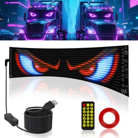 Devil Eyes Light for Car & Truck Windshield | 14.7x3.6in Programmable Flex, APP Custom/DIY, Animated Car Decor