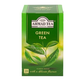 Ahmad Tea Green Tea, Green Tea Pure Teabags, 20 ct (Pack of 1) - Caffeinated and Sugar-Free