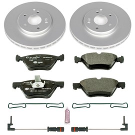 Power Stop ESK2926 Front Euro-Stop Brake Kit and 2 Front Sensor Wires For Crossfire, CLK320, CLK430, E300, E320, E, E430, SLK320 [Model Specific]
