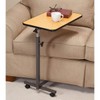 EasyComforts Rolling Tray Table with Swivel Casters, Adjustable Height &