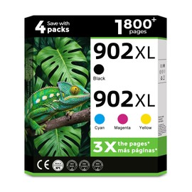 Inknova 902XL Ink Cartridges Combo Pack for HP 902 XL Printer 6968 6978 Compatible for HP902XL Black Color HP902 4-Pack for OfficeJet 6958 6970 6962 6960 6950 6975 6954 6951 6956 6961 6963 Cyan Magenta Yellow