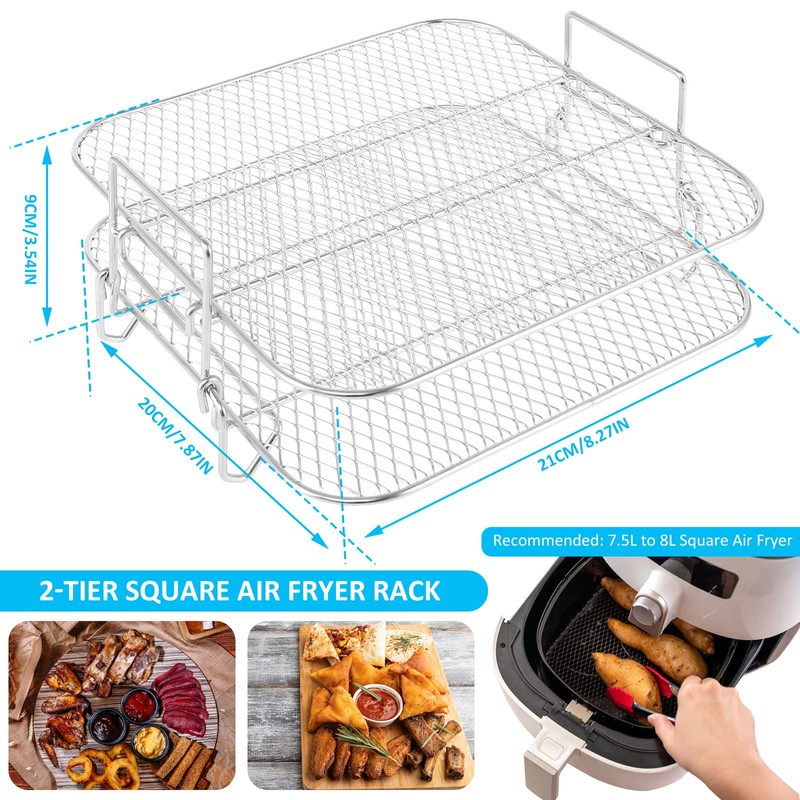 2 Layer Air Fryer Rack - Stainless Steel Grill Dehydrator