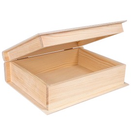 Creative Deco Book Box Wooden Box with Lid | 24 x 19 x 7.5 cm | Storage Box Wooden Box Box Book Box Box | Ideal for Valuables, Toys, Tools