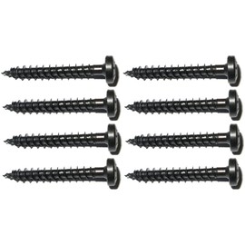 foto-kontor 8 Assy Panhead Special Wood Screws 4 x 30 mm in Black Thread Asymmetrical Speaker Screws