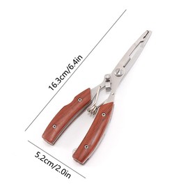 Fishing Lip Gripper, Stainless Steel Fishing Hook Remover Multi Tools Fishing Pliers Scissors for Outdoor Fishing - Tricolour