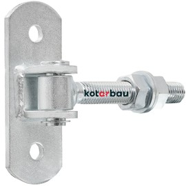 KOTARBAU Gate Hinge - Adjustable - 130 mm M18 - Hinges for Garden Gate - Steel - Gate Hinge - with Screw-On Plate - Heavy Duty Hinge - Gate Hinges