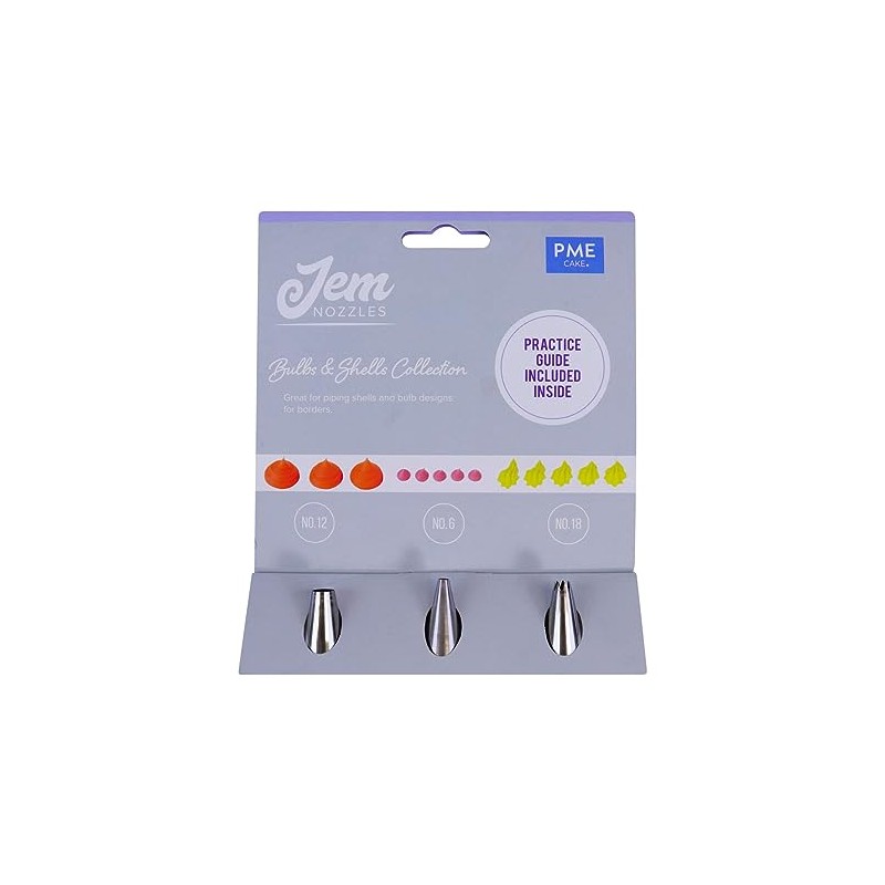 PME NZ1006 Jem Nozzles Set – Bulbs & Shells Collection,