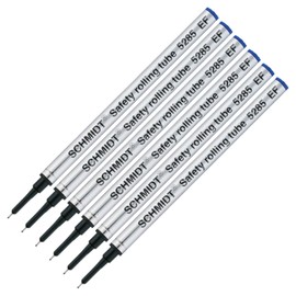 Pack of 6 - Schmidt 5285 EF Extra Fine Metal Rollerball Refill Blue Ink Fine Tip
