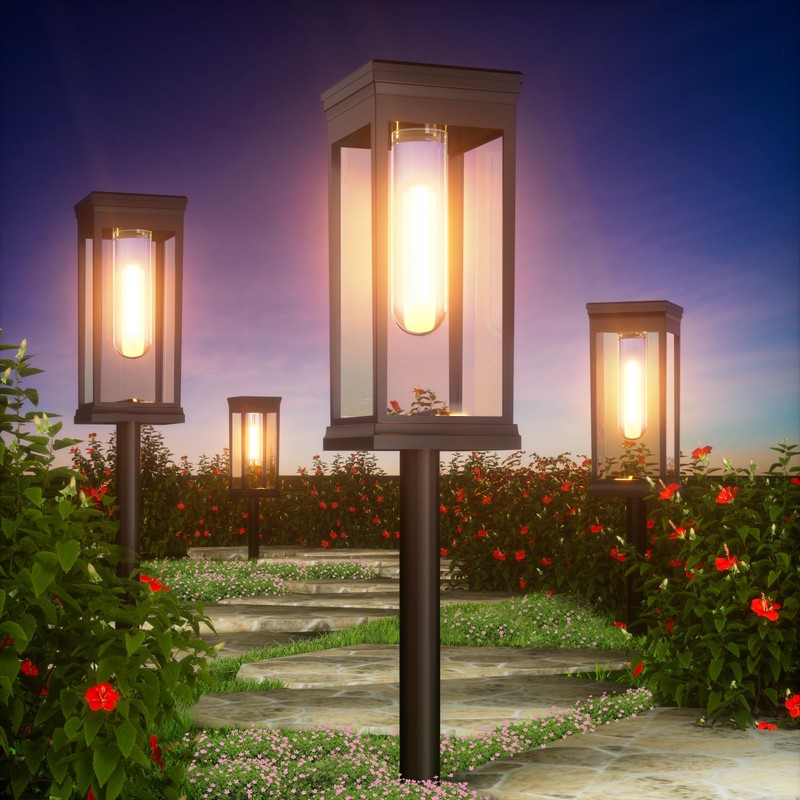 TEZKOLES 8 Pack Solar Pathway Lights Outdoor, IP65 Waterproof Solar