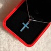 PELEIFA Blue Opal Cross Crucifix Necklace,Opal 925 Stering Silver Saint