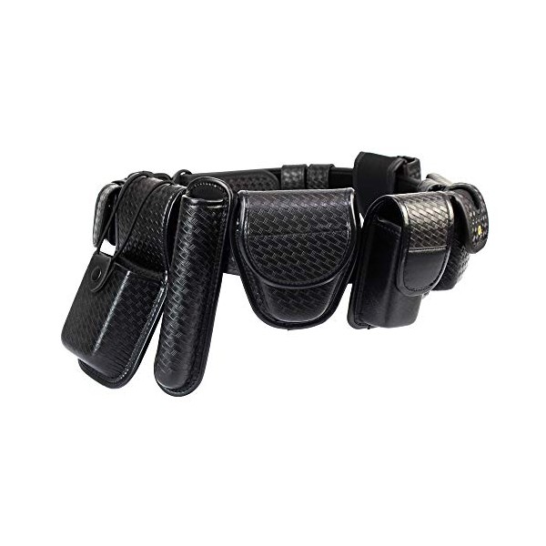 LytHarvest 9-in-1 Police Duty Belt Kit with Pouches, Law Enforcement Utility Belt Rig, Modular Security Guard Equipement Utility Belt,Basketweave (Medium)