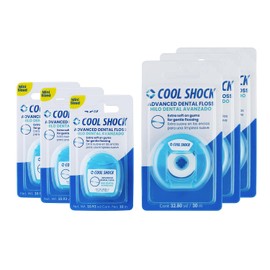 Cool Shock | Combo hilo dental avanzado. Sabor menta. Incluye 3pz con 30m c/u y 3pz con 10m c/u. Caja con 6 pzs.