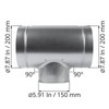 8'' Inch Duct T-Joint Splitter to 6" Inch 90° Degree