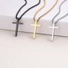 GAVU Gold Silver Black Stainless Steel Cross Pendant Necklace for