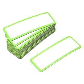 sourcing map Magnetic Labels Dry Erase Reusable Name Tag 3.2" x 1.2" for Writable Plates for Crafts, Refrigerator, Metal Shelves Green Pack of 20