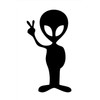 STICKER DAD Alien Peace Sign Vinyl Decal - Size:7", Color:
