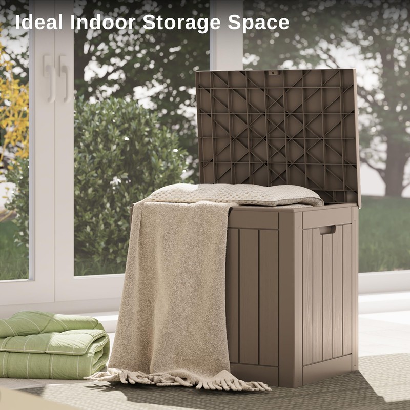 EAST OAK Outdoor Storage Box, 31 Gallon Deck Box, Waterproof