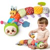 TUMAMA Caterpillar Sensory Toys,Infant Baby Stuffed Animal Activity Soft Toys