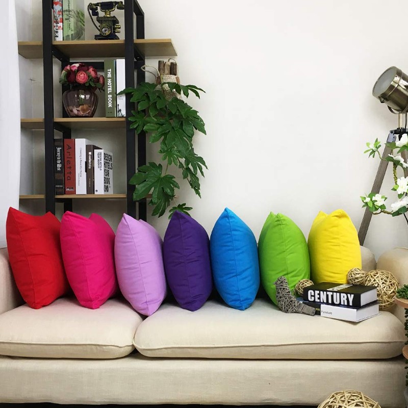 4 Pack Pillow cover,Cotton Comfortable Solid Decorative Throw Pillow Case
