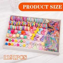 1191PCS Hair Bands and Bobbles Set, Colorful Hair Ties for Women, Girls, and Kids, Assorted Colors and Styles for All Hair Types