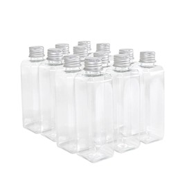 100ml Rectangle Bottles Travel Kit Refillable PET Plastic Square Portable Jar With Aluminium Screw Cap Leakage Proof Healthy 20pcs