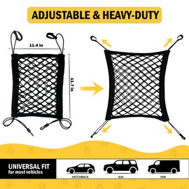 CEMZENFIX Dog Car Net Barrier - Car Barrier for Dogs & Kids Safety Stretchable Dog Net for Car Backseat, Universal Fit for Cars, SUVs, Trucks - Easy to Install, Ideal for Driving with Pets & Children