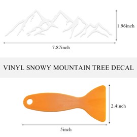 Wevdn Snow Mountain Tree Decal Sticker, Waterproof Mountain Premium Badge Decals for Trunk Tailgate Emblem, Car Door Forest Graphic Stickers, Universal Car Exterior Decoration (White)