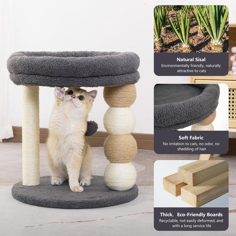 PawPalace Small Cat Tree for Indoor Cats with Large Cozy
