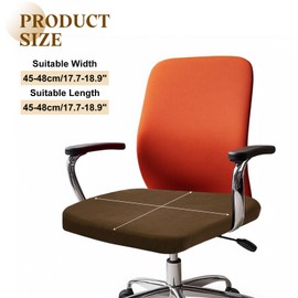 sourcing map Office Chair Cover, Stretchable Soft Rotating Chair Slipcover Washable Desk Computer Seat Cover Protector for Office Home, L(45-48cm), Dark Brown