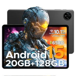 DOOGEE Tab A9 Pro Android 15 Tablet 10 Inch, 20GB RAM + 128GB ROM (2TB TF) Android Tablet, 10.1 Inch HD IPS Display Gaming Tablet, 6580mAh, Unisoc T310, 8MP AI Camera, 5 WiFi/GMS/Face ID/BT 5.0/3.5 mm