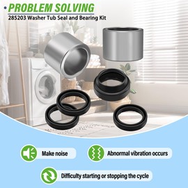 285203 Washer Tub Seal and Bearing Kit Fit for Ken-more Magic-Chef Whirl-pool May-tag Ad-miral Am-ana Cro-sley and Other Washers, Replaces 470615 AP3020440 AH334447 PS334447 EA334447 EAP334447