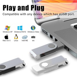 32GB Memory Stick 10 Pack, KROCEUS USB Flash drive 2.0 Swivel Thumb Drives Data Storage Jump Drive Zip Drive USB Sticks External Devices with Led Indicator and Lanyard