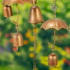 39.75" Long Antique Copper Umbrella Wind Chime with Glass Marbles