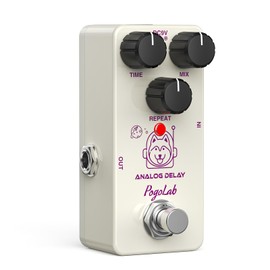 Delay Guitar Pedal, POGOLAB Delay Effects Pedal for Electric Guitar, Controls on Time Mix Repeat, True Bypass, Mini Size, Analog Delay Pedal Stompbox for All Types of Music
