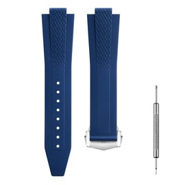 Cirtrar 22mm Rubber Silicone Watch Band Strap Compatible with Longines Conquest L3.835 L3.830 watch