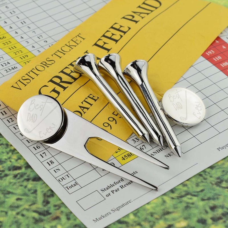 Best Dad Ever Club Design Polished Golf Pitch Repairer Ball