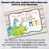 Dino-Mite Cute Dinosaur Themed Welcome Back To School Blank Postcards