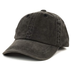 Trendy Apparel Shop Infant Size Unstructured Pigment Dyed Washed Baseball Cap - Black