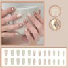 [ALLEVG] Nail Tips, 24 Pieces, Nail Tips, Short 3D, Autumn