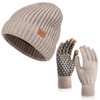 Winter Hat and Gloves Set for Men Women,Beanie Touchscreen Gloves