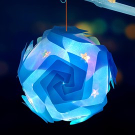 Children's Lantern, Children's Lantern with Rod LED, Lantern Rod Children, Lantern with Stick, Lantern Craft Set, DIY Homemade Lantern, Lantern St Martin, Lantern Stick, Blue