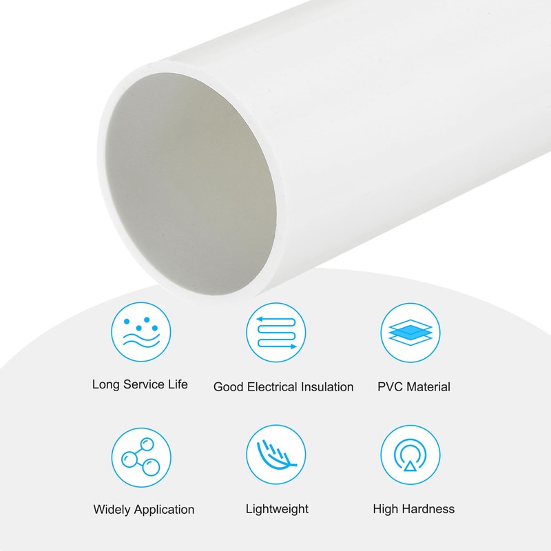 QUARKZMAN 2.2" Inner Diameter, 2.5" OD Rigid PVC Pipe, Round