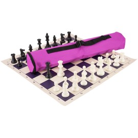 Quiver Chess Set Combination - Triple Weighted - by US Chess Federation (Neon Purple)