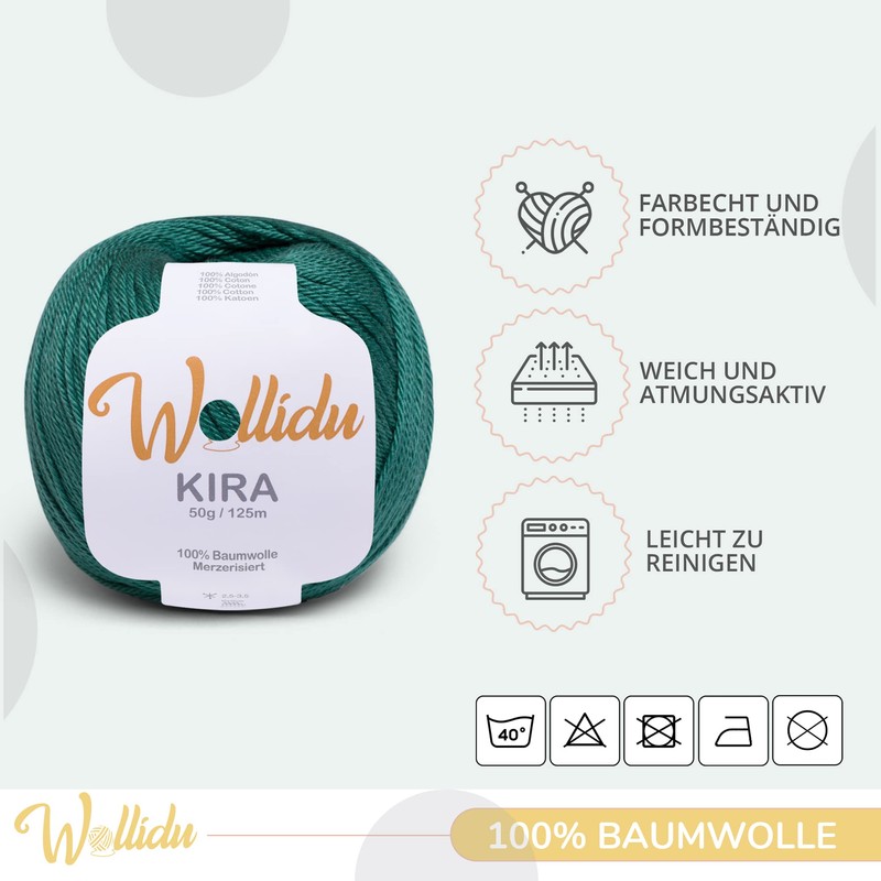 Wollidu Kira 100% Cotton for Knitting and Crocheting 10 x