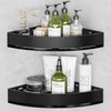 Wisfame Black Corner Shower Caddy - Rustproof Aluminium Triangle Shower