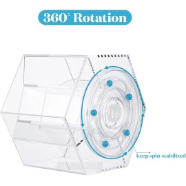 Unbranded Acrylic Pen Holder 360 Degree Rotating Art Supply Organizer 7 Compartments